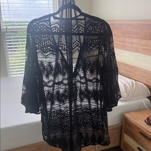 Women's Black Lace Sheer - Elegant